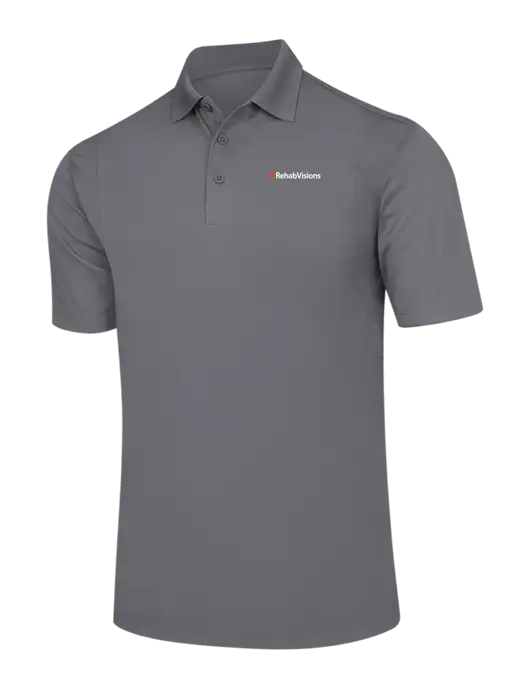 Medium Grey Micropique Sport-Wick Polo w/RehabVisions Logo