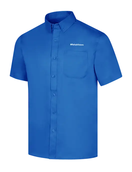 Short Sleeve Royal Blue Superpro React Twill Shirt w/RehabVisions Logo