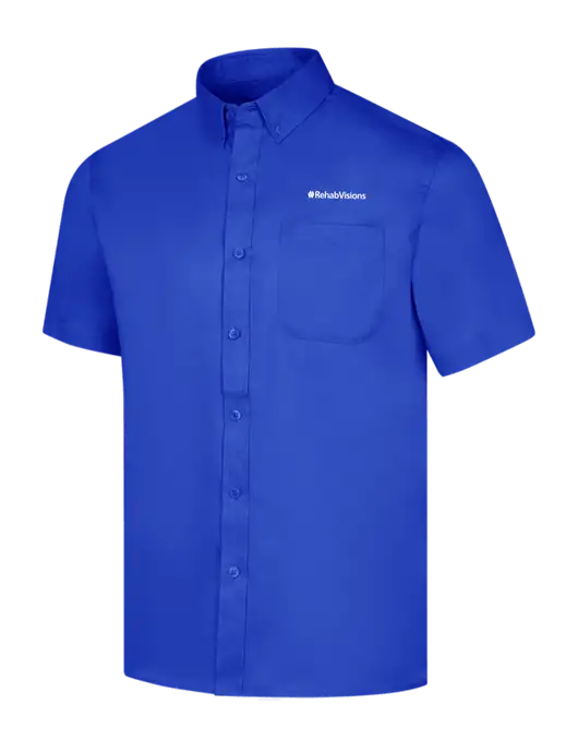 Short Sleeve Dark Royal Superpro React Twill Shirt w/RehabVisions Logo