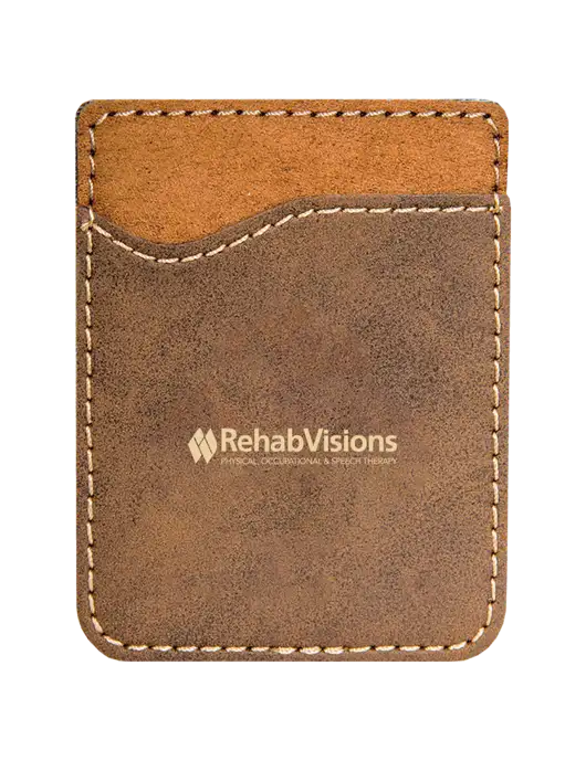 Rustic Laserable Leatherette Phone Wallet w/RehabVisions Logo