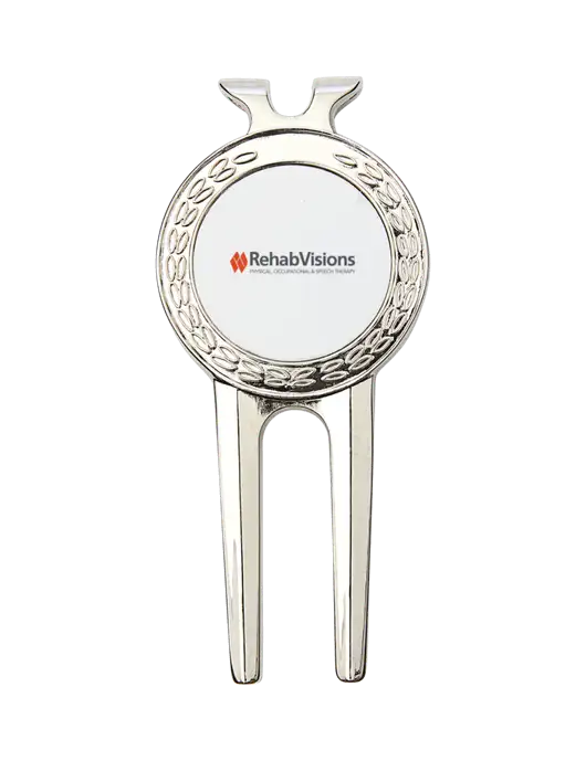 Silver Divot Tool, 1.5 x 3 w/RehabVisions Logo