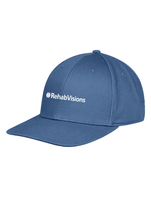 Premium Modern Structured Twill Slate Blue Snapback Cap w/RehabVisions Logo