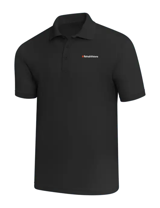 Black PosiCharge RacerMesh Polo w/RehabVisions Logo