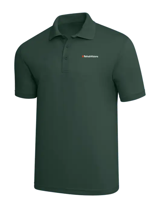 Dark Green PosiCharge RacerMesh Polo w/RehabVisions Logo