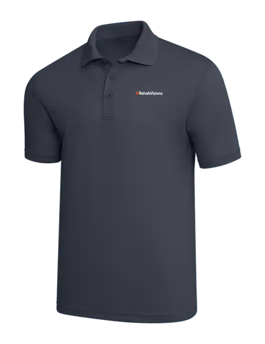 Dark Grey PosiCharge RacerMesh Polo w/RehabVisions Logo