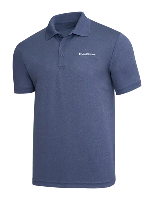 Light Navy Heather PosiCharge RacerMesh Polo w/RehabVisions Logo