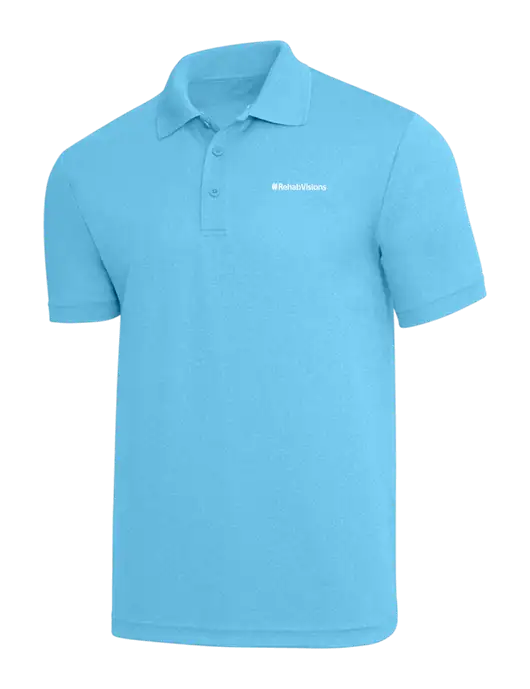 Light Sapphire Heather PosiCharge RacerMesh Polo w/RehabVisions Logo