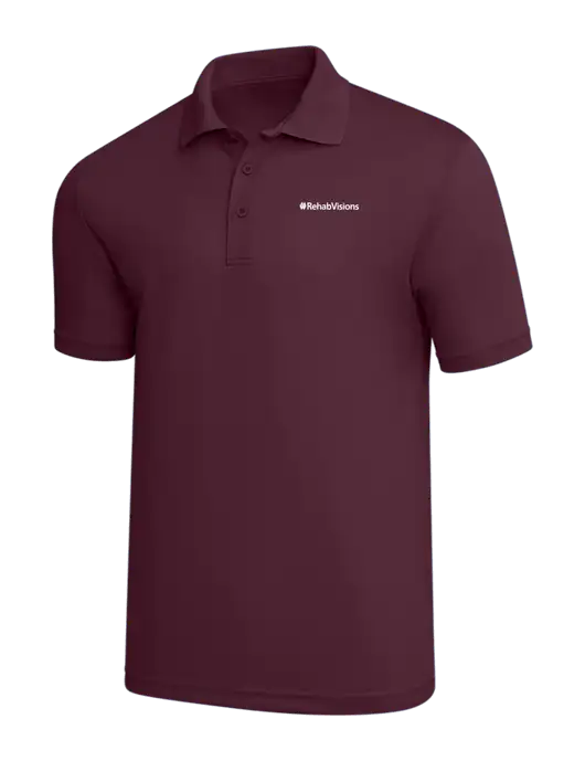 Maroon PosiCharge RacerMesh Polo w/RehabVisions Logo