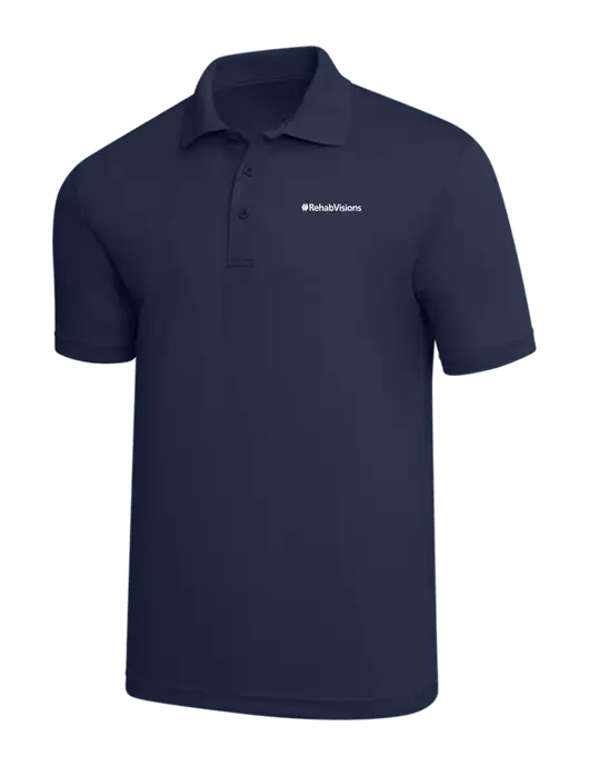 Navy PosiCharge RacerMesh Polo w/RehabVisions Logo
