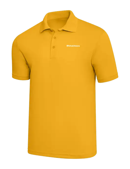 Yellow Gold PosiCharge RacerMesh Polo w/RehabVisions Logo