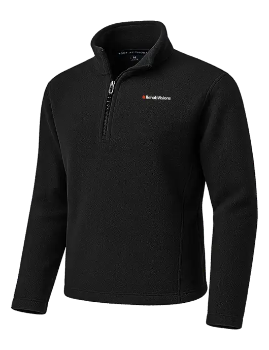 Black Fleece 1/4-Zip Pullover w/RehabVisions Logo