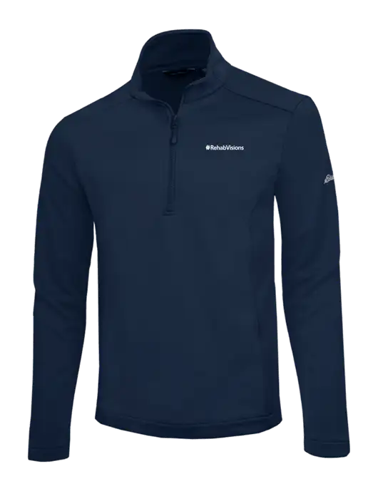 Eddie Bauer Navy Smooth Mid Layer Fleece 1/2-Zip w/RehabVisions Logo
