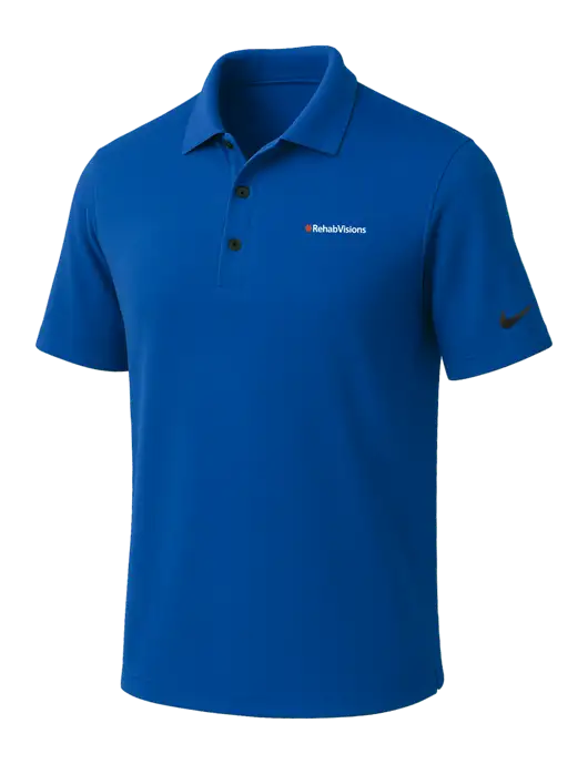 NIKE Dark Royal Dri-Fit Micro Pique Polo w/RehabVisions Logo
