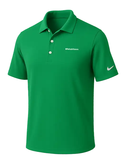 NIKE Kelly Green Dri-Fit Micro Pique Polo w/RehabVisions Logo