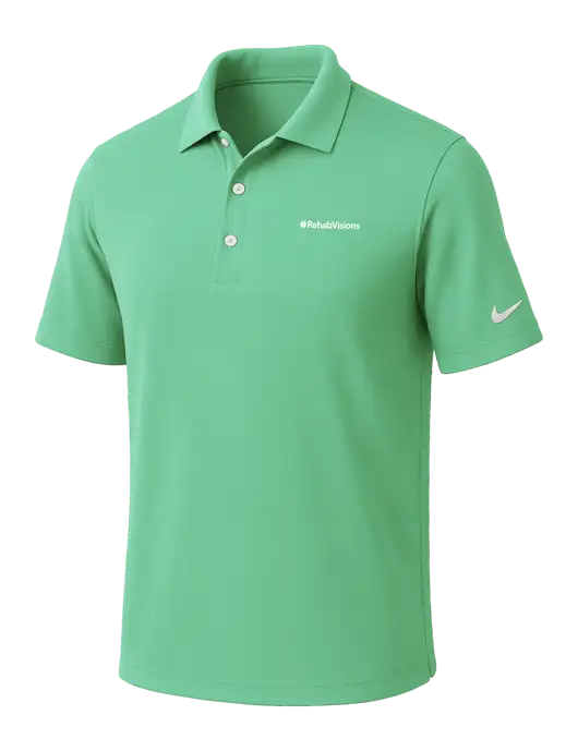 NIKE Very Light Green Dri-Fit Micro Pique Polo w/RehabVisions Logo