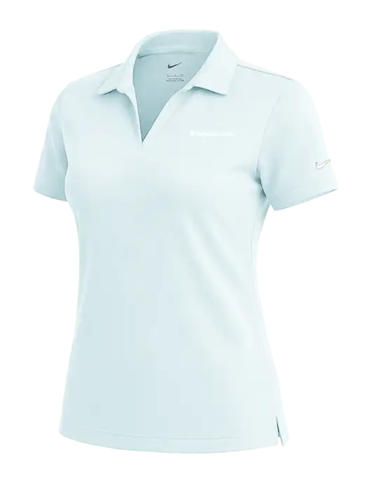 NIKE Very Light Blue Womens Dri-Fit Micro Pique Polo w/RehabVisions Logo