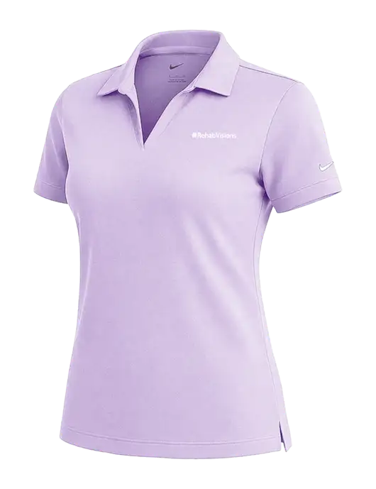NIKE Light Purple Womens Dri-Fit Micro Pique Polo w/RehabVisions Logo