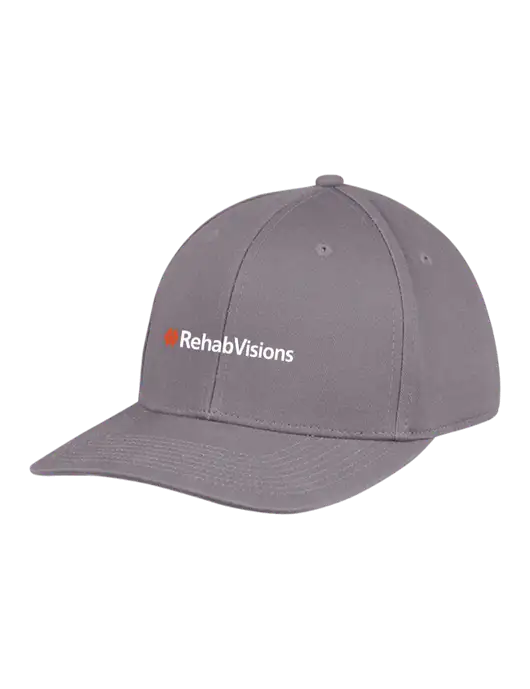 Premium Modern Structured Twill Charcoal Snapback Cap w/RehabVisions Logo