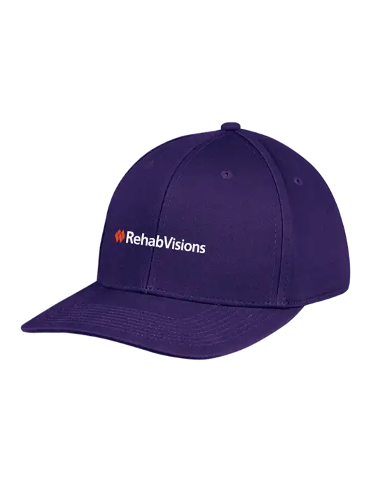 Premium Modern Structured Twill Purple Snapback Cap w/RehabVisions Logo