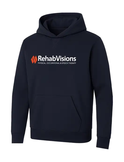 Allmade Dark Navy Organic French Terry Pullover Hoodie w/RehabVisions Logo