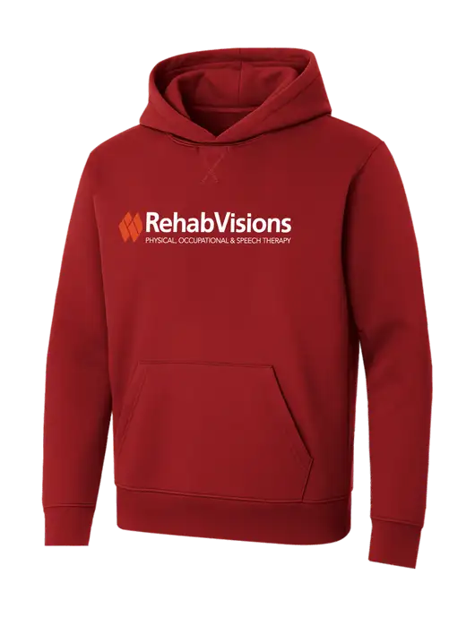 Allmade Revolution Red Organic French Terry Pullover Hoodie w/RehabVisions Logo