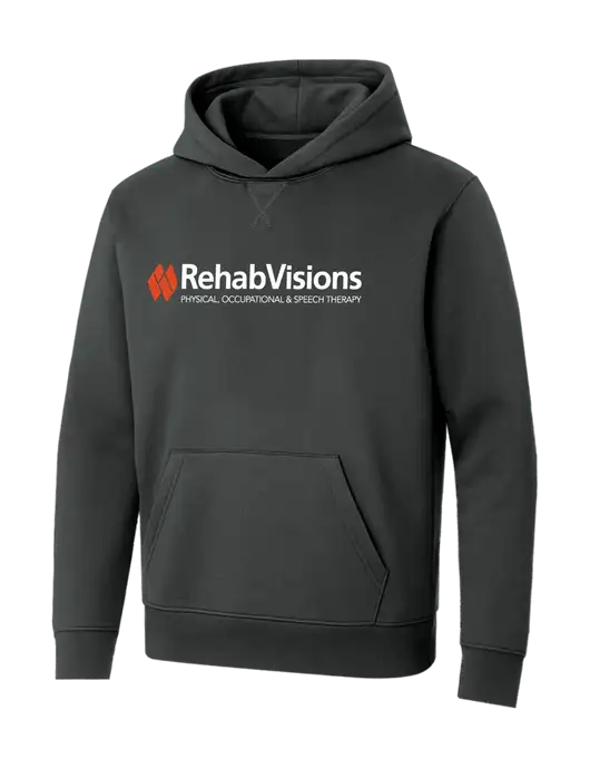 Allmade Charcoal Grey Organic French Terry Pullover Hoodie w/RehabVisions Logo