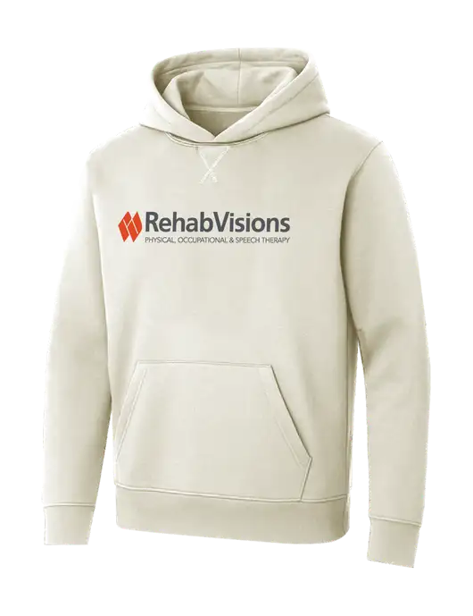 Allmade White Sand Organic French Terry Pullover Hoodie w/RehabVisions Logo