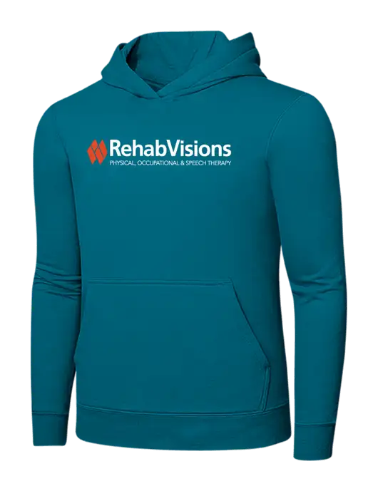 Dark Teal 7.8 oz Ring Spun Hooded Sweatshirt w/RehabVisions Logo