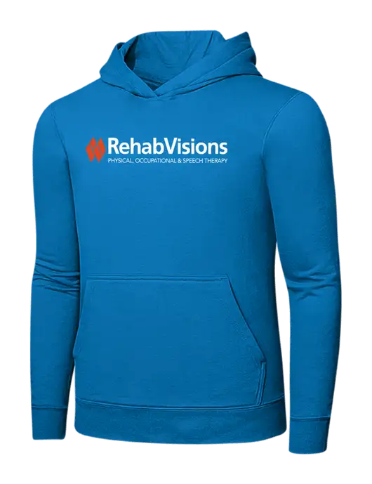 Medium Dark Sapphire 7.8 oz Ring Spun Hooded Sweatshirt w/RehabVisions Logo