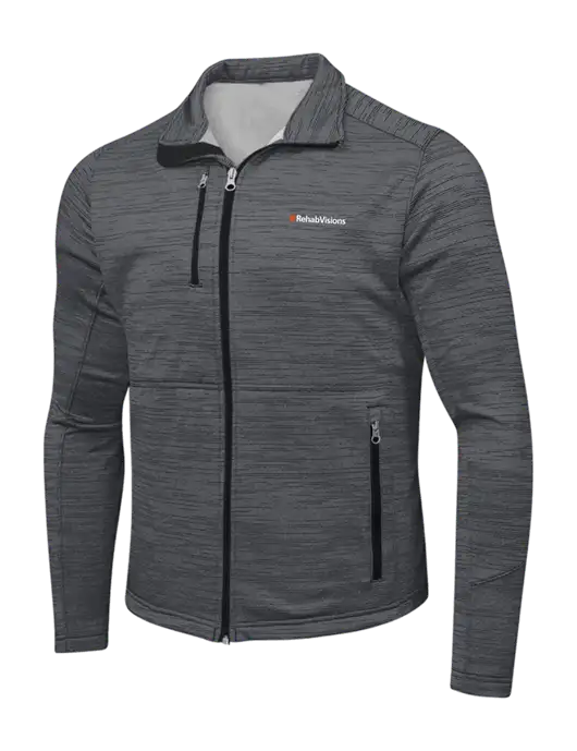 Dark Grey Digi Stripe Fleece Jacket w/RehabVisions Logo