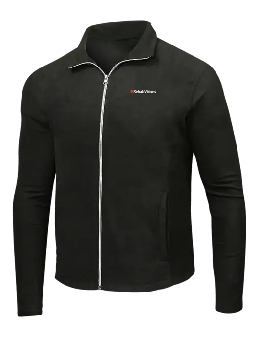 Black Microfleece Jacket w/RehabVisions Logo