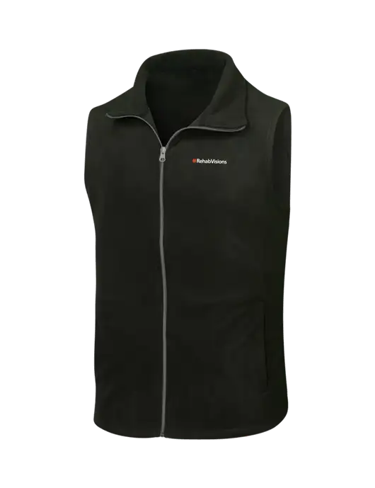 Black Microfleece Vest w/RehabVisions Logo