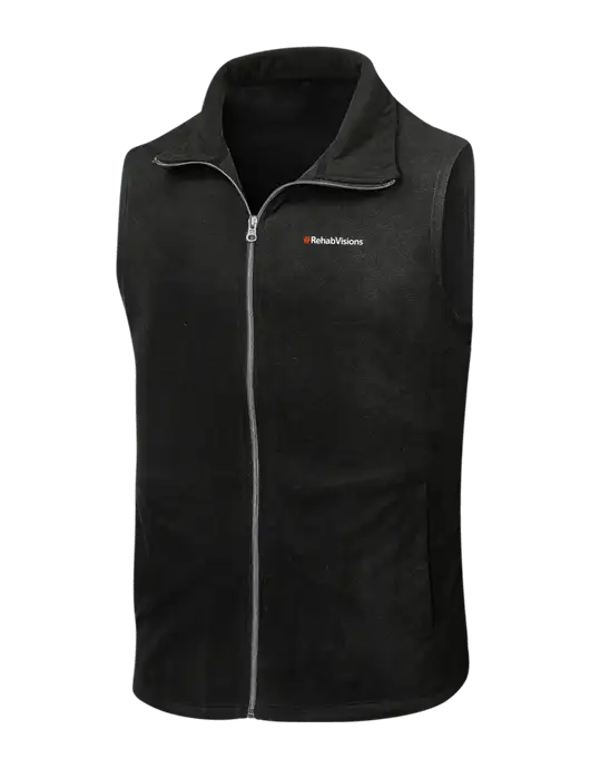 Black Microfleece Vest w/RehabVisions Logo