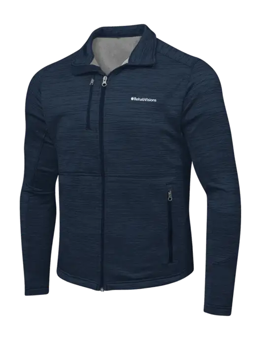 Navy Digi Stripe Fleece Jacket w/RehabVisions Logo