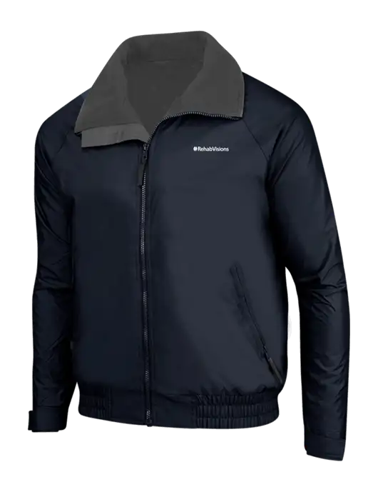 True Navy/Grey Heather Classic Competitor Jacket w/RehabVisions Logo