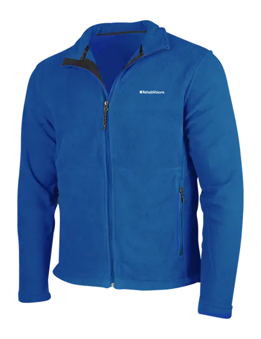 Dark Royal Fleece Jacket w/RehabVisions Logo