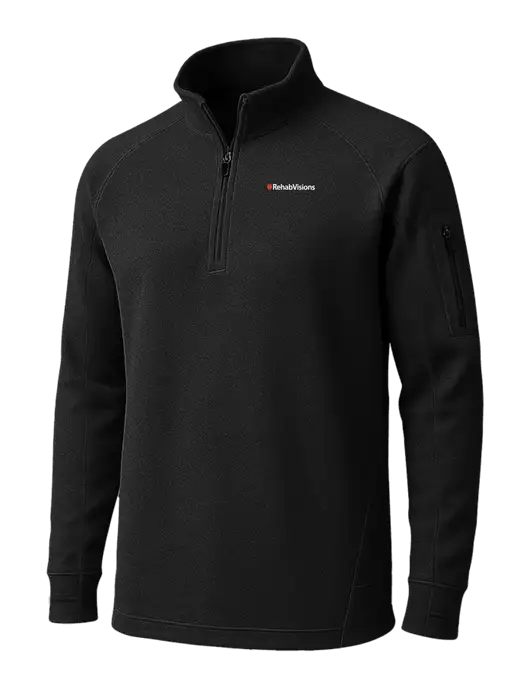 Black Tech Fleece 1/4 Zip Pullover w/RehabVisions Logo