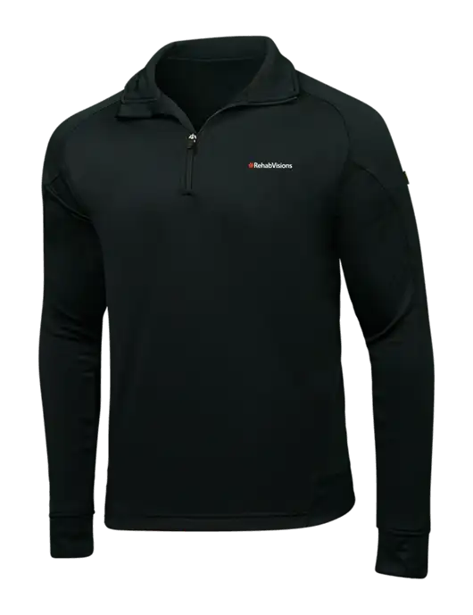 Black Tech Fleece 1/4 Zip Pullover w/RehabVisions Logo
