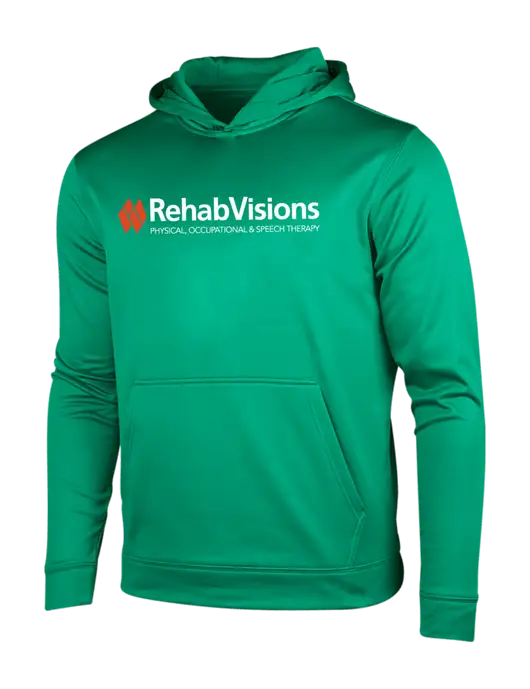 Kelly Green Sport-Wick Fleece Hooded Pullover w/RehabVisions Logo