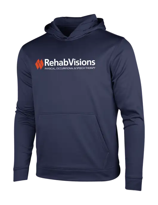 Navy Sport-Wick Fleece Hooded Pullover w/RehabVisions Logo