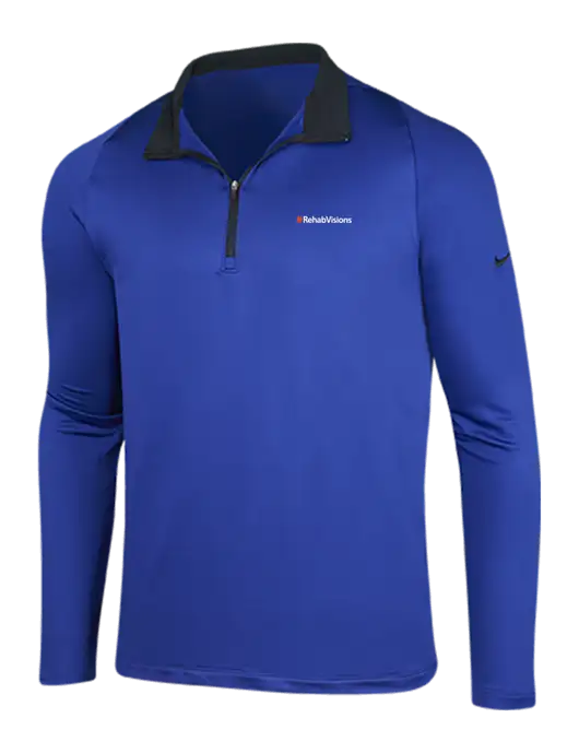 NIKE Deep Royal/Black Dry-Fit Stretch 1/2 Zip Cover-Up w/RehabVisions Logo