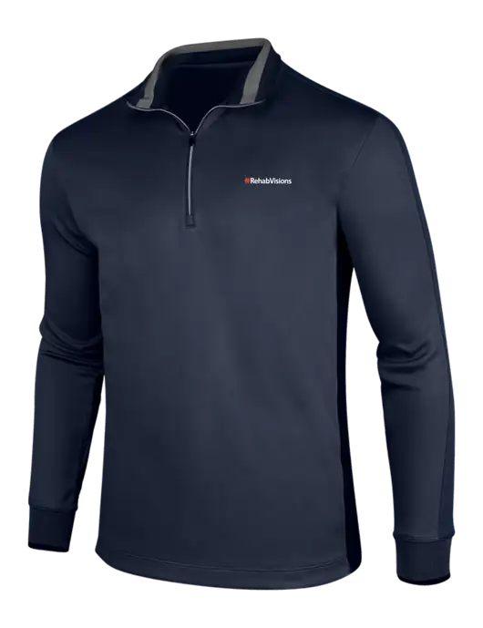NIKE Midnight Navy Heather/Midnight Navy Dry-Fit 1/2 Zip Cover-Up w/RehabVisions Logo