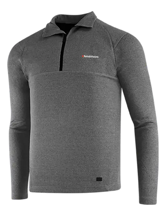 OGIO Dark Grey Heather Transition 1/4 Zip Pullover w/RehabVisions Logo