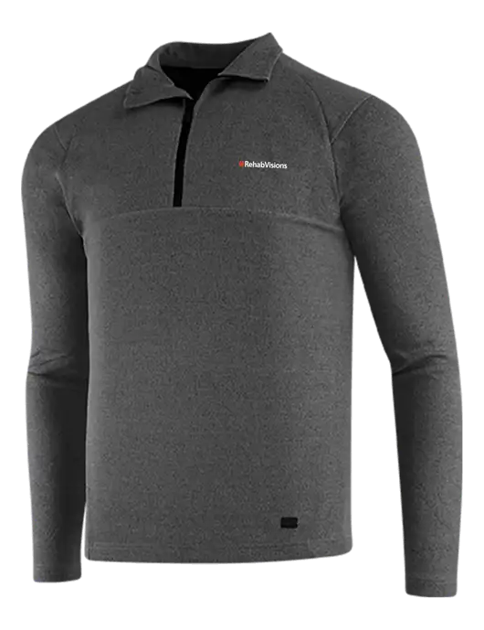 OGIO Dark Grey Heather Transition 1/4 Zip Pullover w/RehabVisions Logo