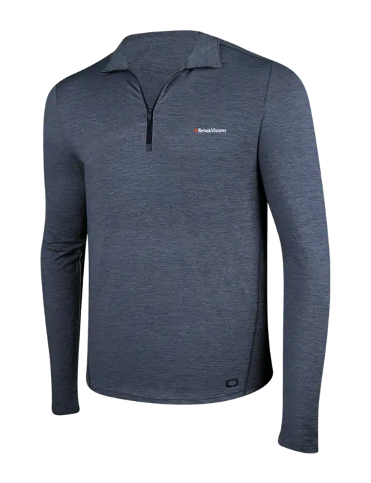 OGIO Blue Indigo Heather Endurance Force 1/4 Zip w/RehabVisions Logo