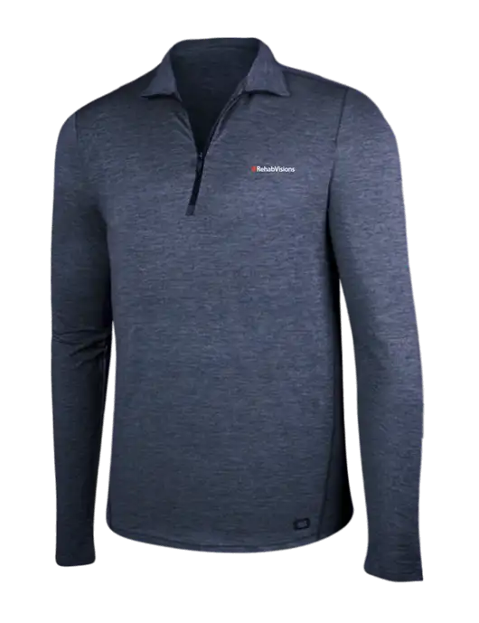 OGIO Blue Indigo Heather Endurance Force 1/4 Zip w/RehabVisions Logo