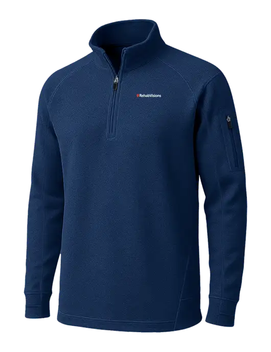 True Navy Tech Fleece 1/4 Zip Pullover w/RehabVisions Logo
