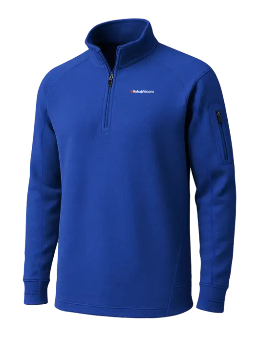 True Royal Tech Fleece 1/4 Zip Pullover w/RehabVisions Logo