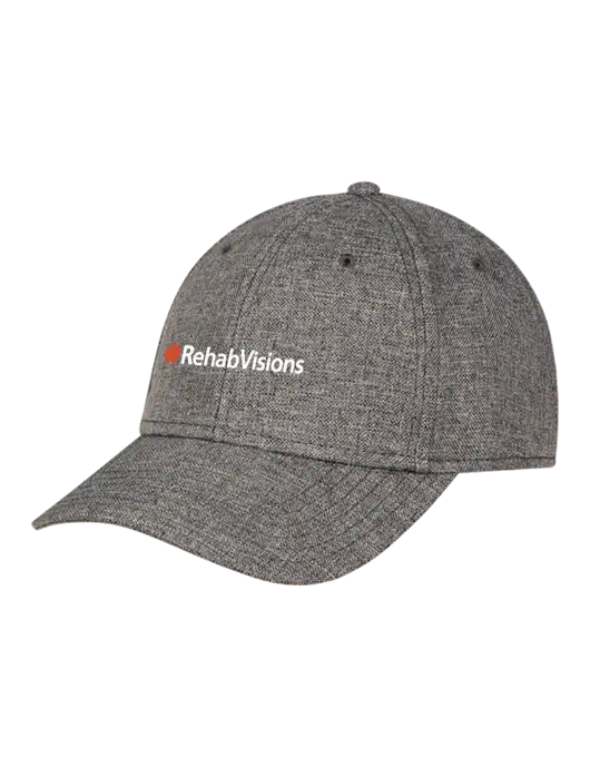 Heather Charcoal Structured Linen Look Cap Hook & Loop w/RehabVisions Logo