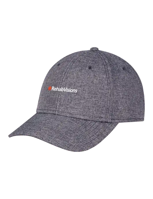 Heather Charcoal Structured Linen Look Cap Hook & Loop w/RehabVisions Logo